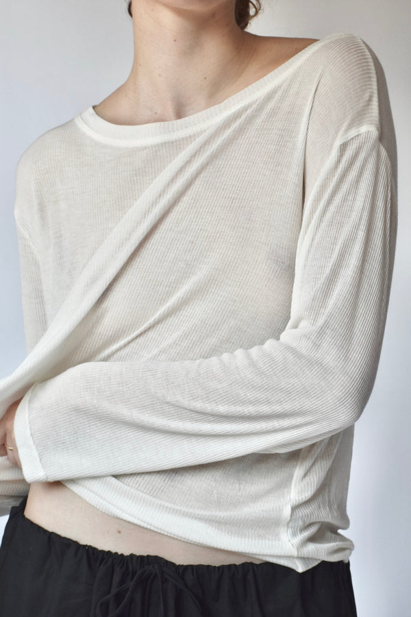 SHEER LONG SLEEVE - IVORY