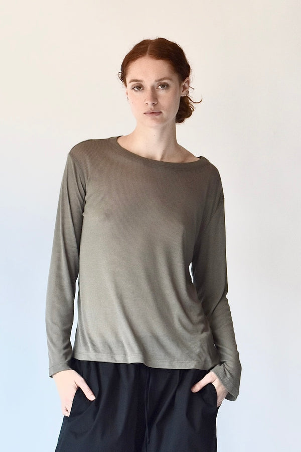 SHEER LONG SLEEVE - TAUPE