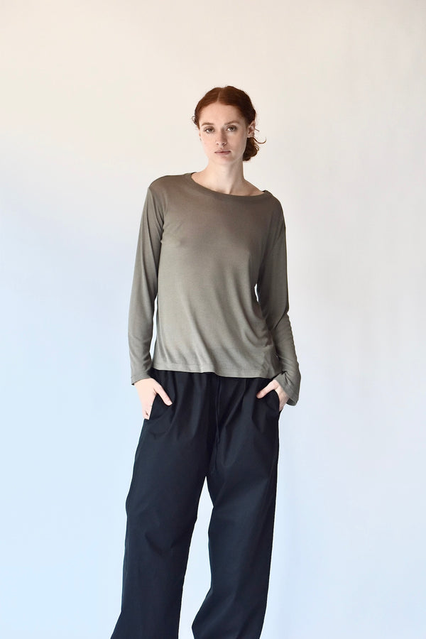 SHEER LONG SLEEVE - TAUPE