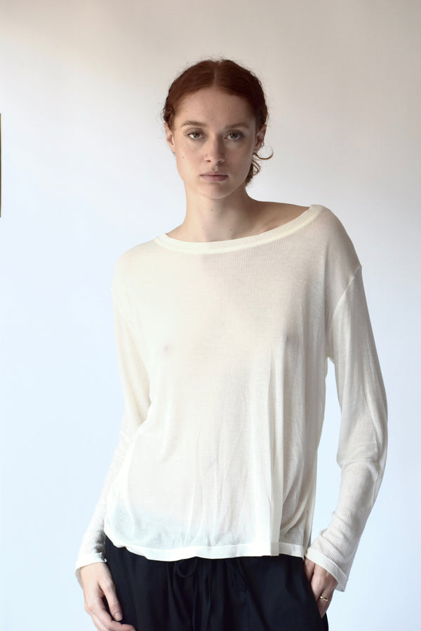 SHEER LONG SLEEVE - IVORY