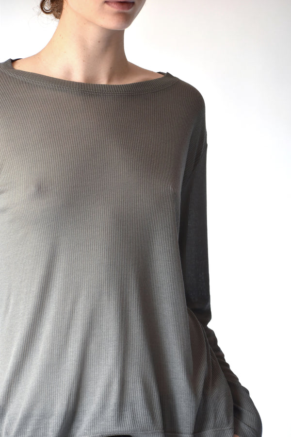 SHEER LONG SLEEVE - TAUPE